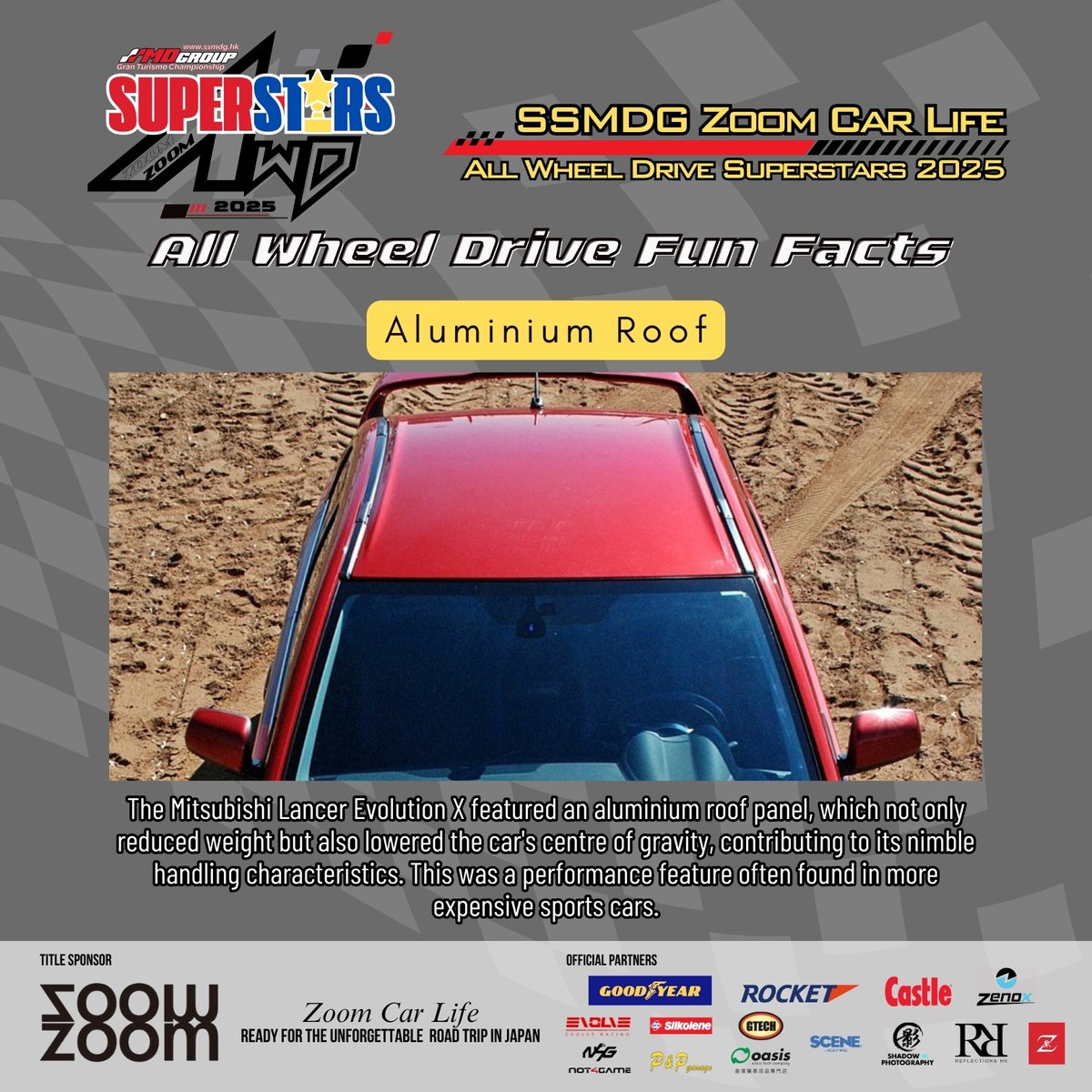 SSMDGHK's tweet photo. SSMDG Zoom Car Life All Wheel Drive Superstars 2025
Round 7 - Weathertech Raceway Laguna Seca
All Wheel Drive Fun Facts
#GT7 #PS5 #SubaruWRX #MitsubishiEvo #AMGA45 #AudiTTS #AWDSuperstars #SimRacing #SSMDG https://t.co/yHlGjAFMj4