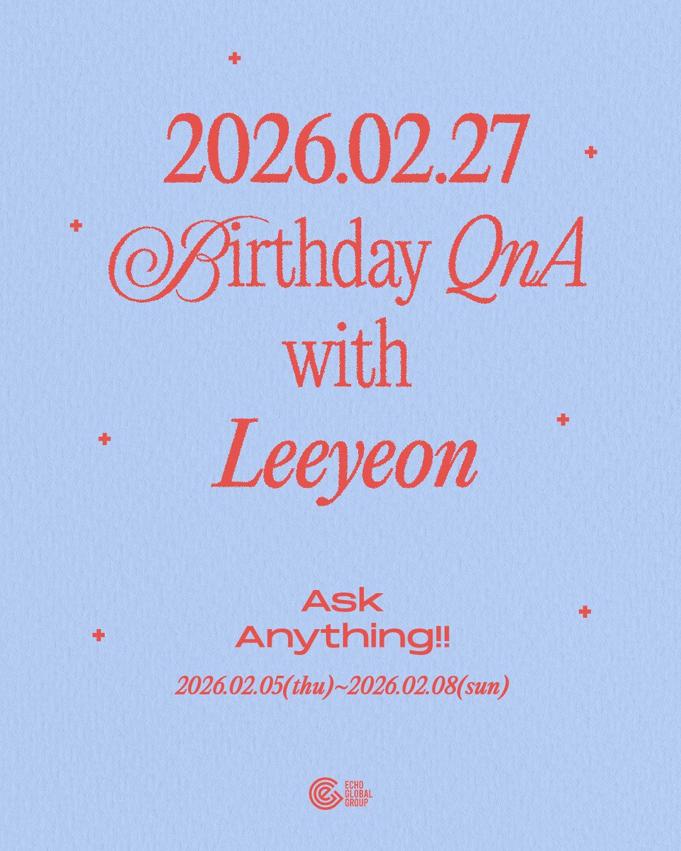 [ #에코_EVENT ]
2월 27일 이연 배우 생일을 기념해 QnA 콘텐츠를 준비했습니다😘
이연 배우에게 궁금했던 모든 것을 물어볼 기회!
팬 여러분의 많은 관심 부탁드리겠습니다🫶🏻

✔️ 신청 링크 : docs.google.com/forms/d/1Aqwej…

✔️ 설문 조사 기간 : 2026.02.05(목)~2026.02.08(일)

#배우 #이연 #leeyeon