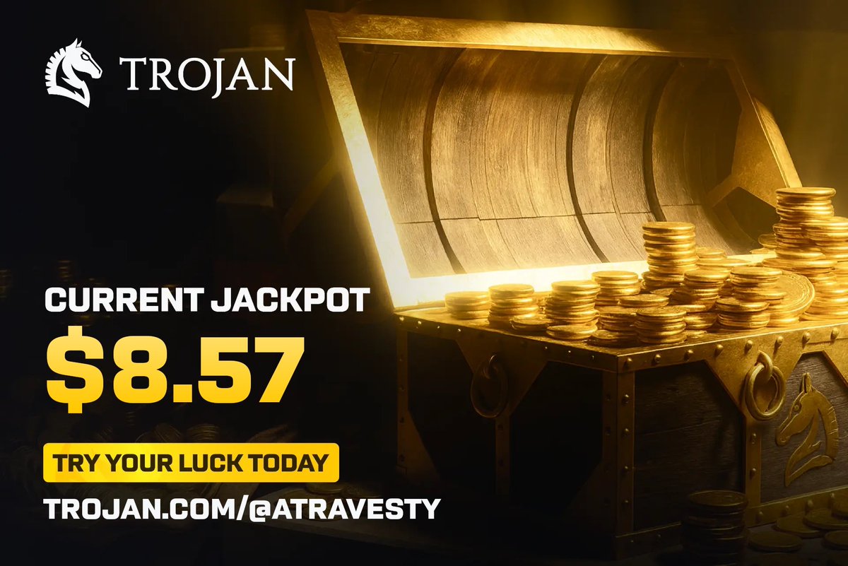 Jackpot just started over!  Time to create a trading account on <a href="/TrojanOnSolana/">Trojan Trading</a> and start collecting gold!

trojan.com/@Atravesty