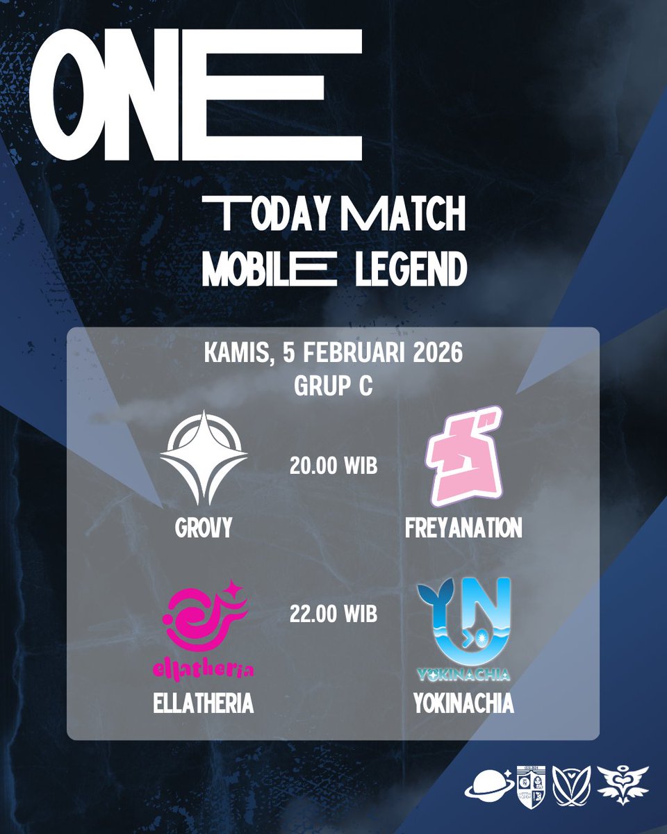 48MLC48's tweet image. Today Match, Live on Youtube

MLC
20.00 : @GROVY_ID vs @FreyanationID 
22.00 : @EllatheriaOfc vs @YokinachiaID 

Wotaplay
20.00 :  @Lanautica_OFC vs @BerbahaGIA_ID 
22.00 : @Symfiony vs @Humainiora_ID 

#ONE