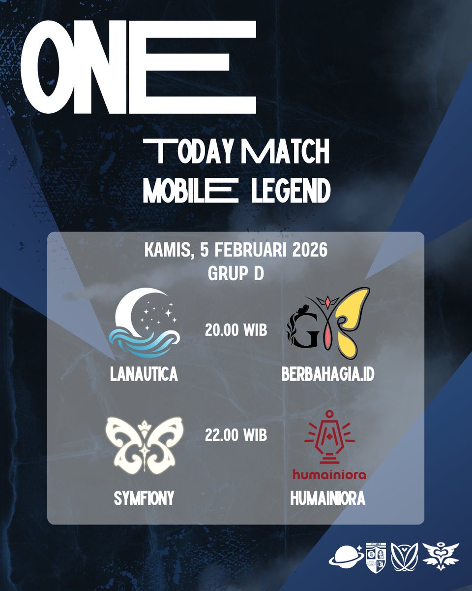 48MLC48's tweet image. Today Match, Live on Youtube

MLC
20.00 : @GROVY_ID vs @FreyanationID 
22.00 : @EllatheriaOfc vs @YokinachiaID 

Wotaplay
20.00 :  @Lanautica_OFC vs @BerbahaGIA_ID 
22.00 : @Symfiony vs @Humainiora_ID 

#ONE