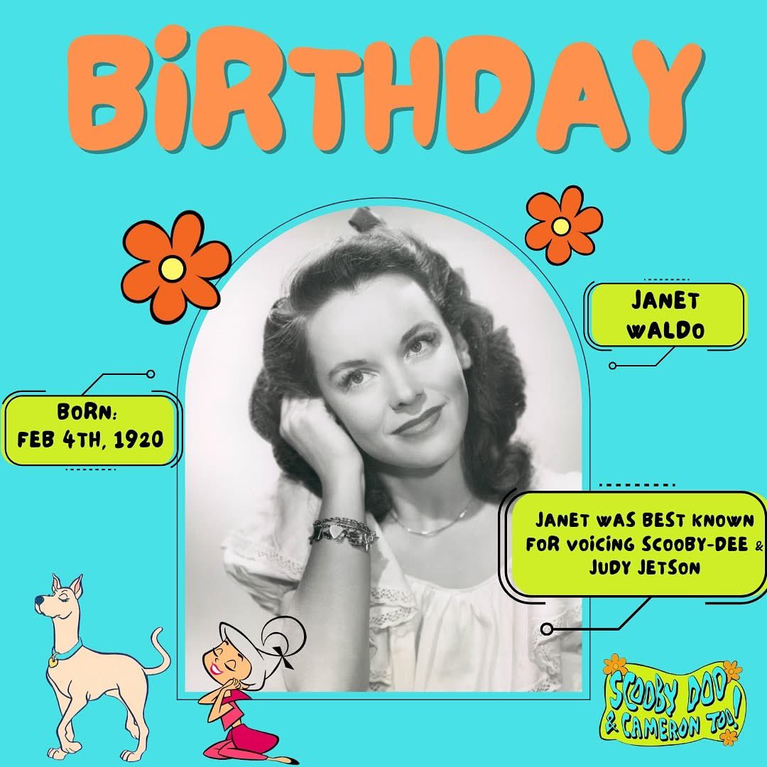ScoobyandCam's tweet image. Happy Heavenly Birthday to the late Janet Waldo! She was the voice of Scooby-Dee &amp;amp; Judy Jetson in Hanna-Barbera. She was born on February 4th, 1920. Rest In Peace Mrs.Waldo!💞

#ScoobyDoo #TheJetsons #JanetWaldo #ScoobyDee #JudyJetson
