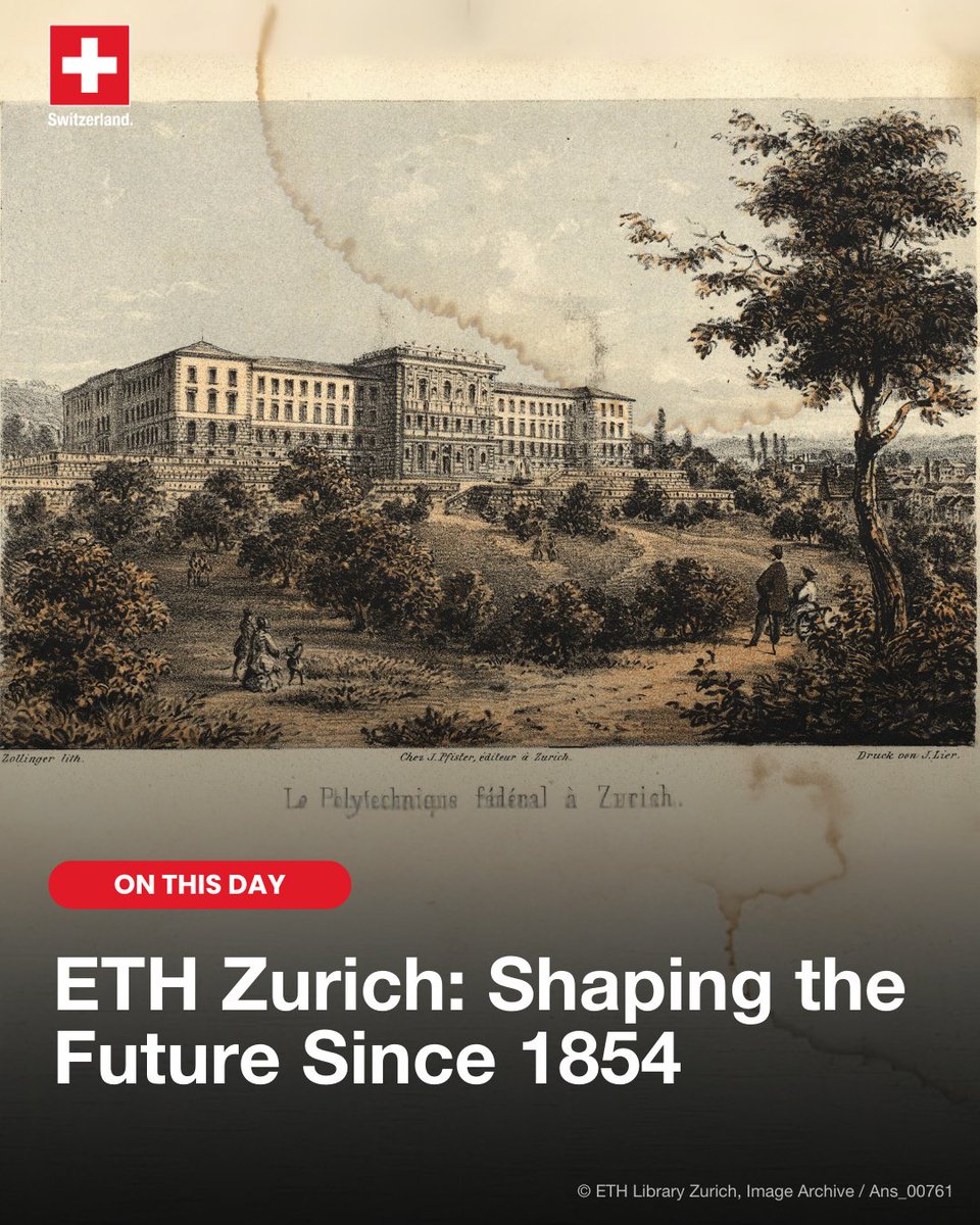 Happy Birthday, <a href="/ETH/">ETH Zürich</a>  Zurich!🎉
On this day in 1854, the Swiss Federal Parliament enacted the law that founded ETH Zurich, Switzerland’s world-renowned university! It’s not only one of the best universities in the world but also the alma mater of Albert Einstein – yes, that