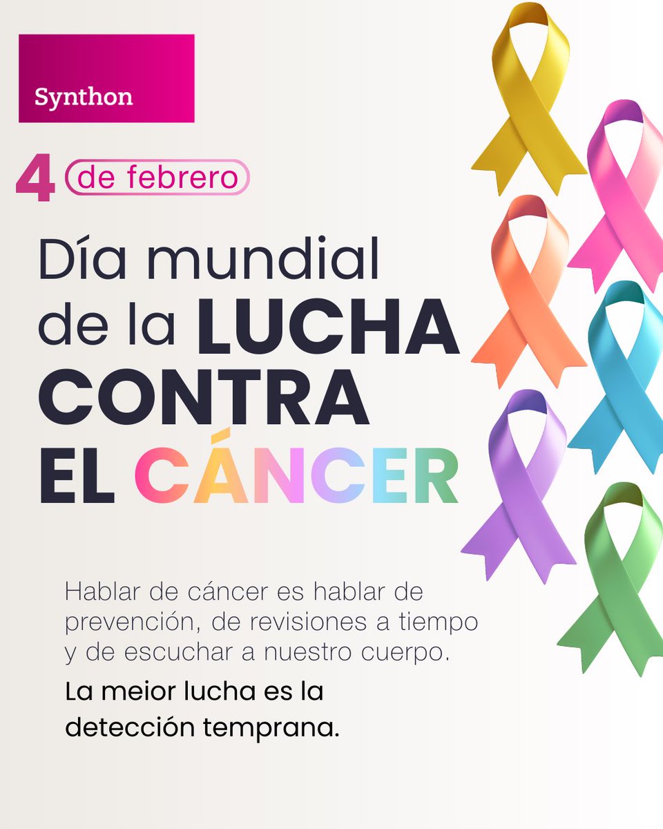 SynthonMexico's tweet photo. Cada avance en salud representa una oportunidad para cambiar una historia. Con detección temprana y opciones terapéuticas se busca contribuir a que más personas tengan acceso a tratamientos que acompañen su proceso con esperanza y dignidad.

#DiaMundialcontraelCancer https://t.co/aWGAJhiXGH