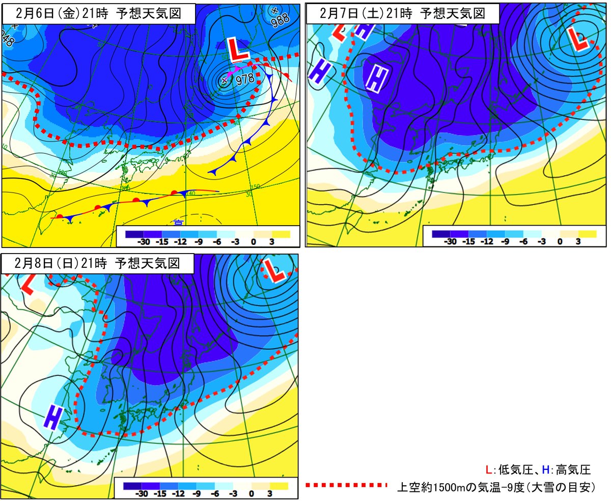 【暴風雪と大雪に警戒！】6日は北日本で暴風雪や大雪となり、7日から8日は北日本から西日本の日本海側で大雪となって、積雪がさらに増えるおそれがあります。また、普段雪の少ない東日本から西日本の太平洋側でも雪が積もる所がある見込みです。最新の防災気象情報の確認を！