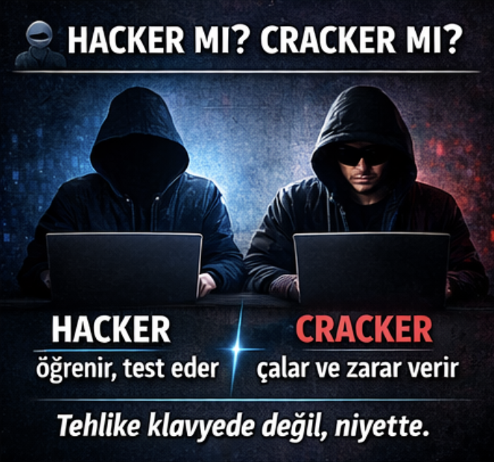 SiberZihinler's tweet photo. Hacker ve Cracker Arasındaki Fark
Hacker Kimdir?
Tanım: Sistemlerin açıklarını bulan, inceleyen ve analiz eden kişidir. Genellikle yazılım, ağ veya donanım sistemlerindeki zayıf noktaları keşfeder.
Amaç: Öğrenmek, test etmek ve geliştirmek. Örneğin, bir hacker bir programı daha güvenli hale getirmek için zayıflıklarını ortaya çıkarabilir.
Türleri:Etik Hacker'lar (White Hat Hackers): Savunma tarafındadır. Şirketler veya kurumlar tarafından alınır, sistemleri test eder ve güvenlik açıklarını kapatmaya yardımcı olur. Sertifikalı etik hacker'lar (örneğin CEH sertifikası) bu gruba girer.
Diğer: Gray Hat Hacker'lar ise izinsiz test eder ama kötü niyetli olmayabilir.

Örnek: Bir güvenlik araştırmacısı, bir uygulamanın şifreleme zayıflığını bulup geliştiriciye bildirir.
#siberzihinler #Hacker #Cracker #HackerVsCracker
#EtikHacker #SiberSuç #CyberSecurity #EthicalHacking #SiberGüvenlik #CyberAwareness
#BilgiGüvenliği #Tech #Hacking #DigitalSecurity
#SiberDünya