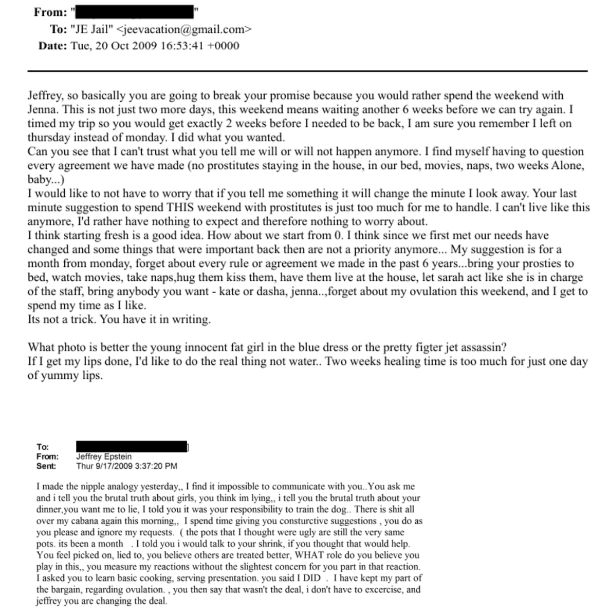 Zickenalarm im Hause Epstein?