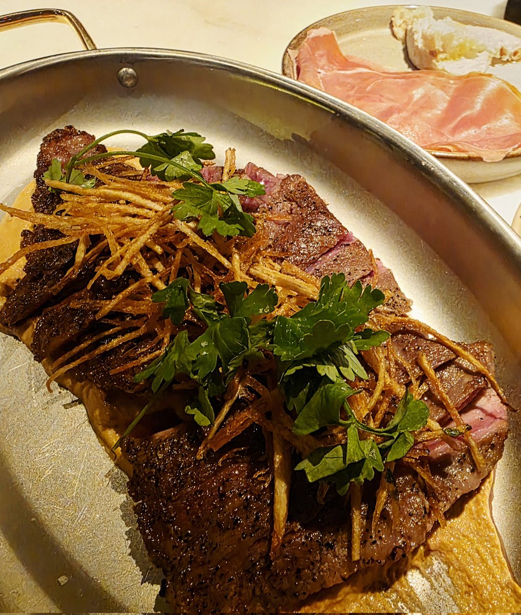 MrComfortFood's tweet photo. Iberico pork secreto, perfectly cooked at medium raw. Yes, this pork is so good, and clean, that you can eat it like steak. It isn't called the wagyu of pork for nothing! #ComfortFood #iberico https://t.co/1xLzJC9pTg