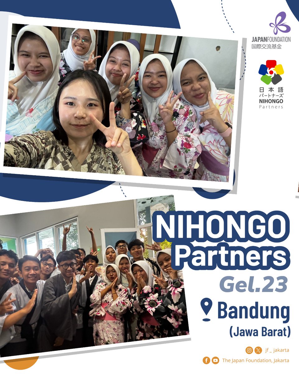 JF_Jakarta's tweet photo. Hai Sahabat JF!
Kisah NIHONGO Partners Gelombang 23 berikutnya datang dari SMKN 4 Bandung. Yuk, simak cerita selengkapnya di Instagram @JF_Jakarta ~ 💜

#CeritaNP
#NIHONGOPartners
#JFJakarta https://t.co/uAiJmYu1lL
