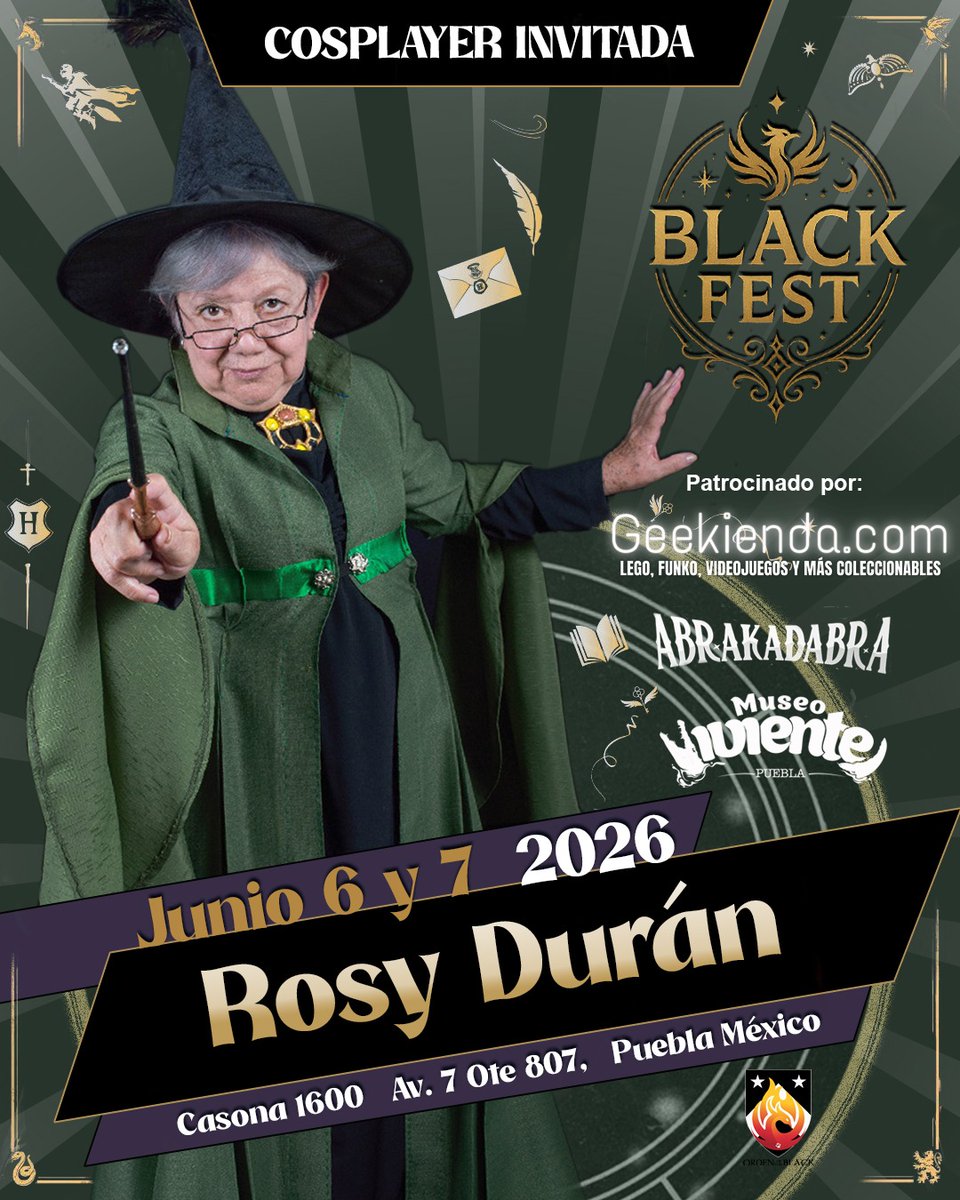 RosyCosplay's tweet photo. Cosplayer con una gran trayectoria y amor por el mundo mágico.
Rosy Durán ha dado vida a distintos personajes a lo largo de los años, convirtiéndose en una referente dentro de la comunidad cosplay.

En Black Fest podrás conocerla
🗓 6 y 7 de junio de 2026
📍 Black Fest https://t.co/IqESGlFVu6