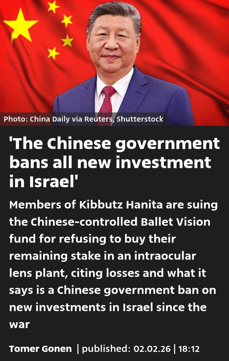 China has banned investment in Israel.

Meanwhile, the US and other Western countries are helping Israel commit genocide against the Palestinian people and colonize their land.
