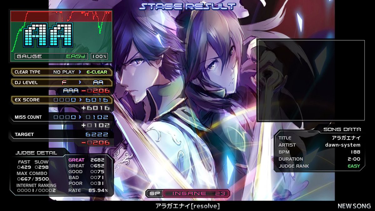 ★★1 Nichirin -HighSpeed edition- [SEIRYU INSANE] HC
★★1 事象の地平 [事件の終結 HC
★★1 Glantz+ HC
st3 アラガエナイ [resolve] EC