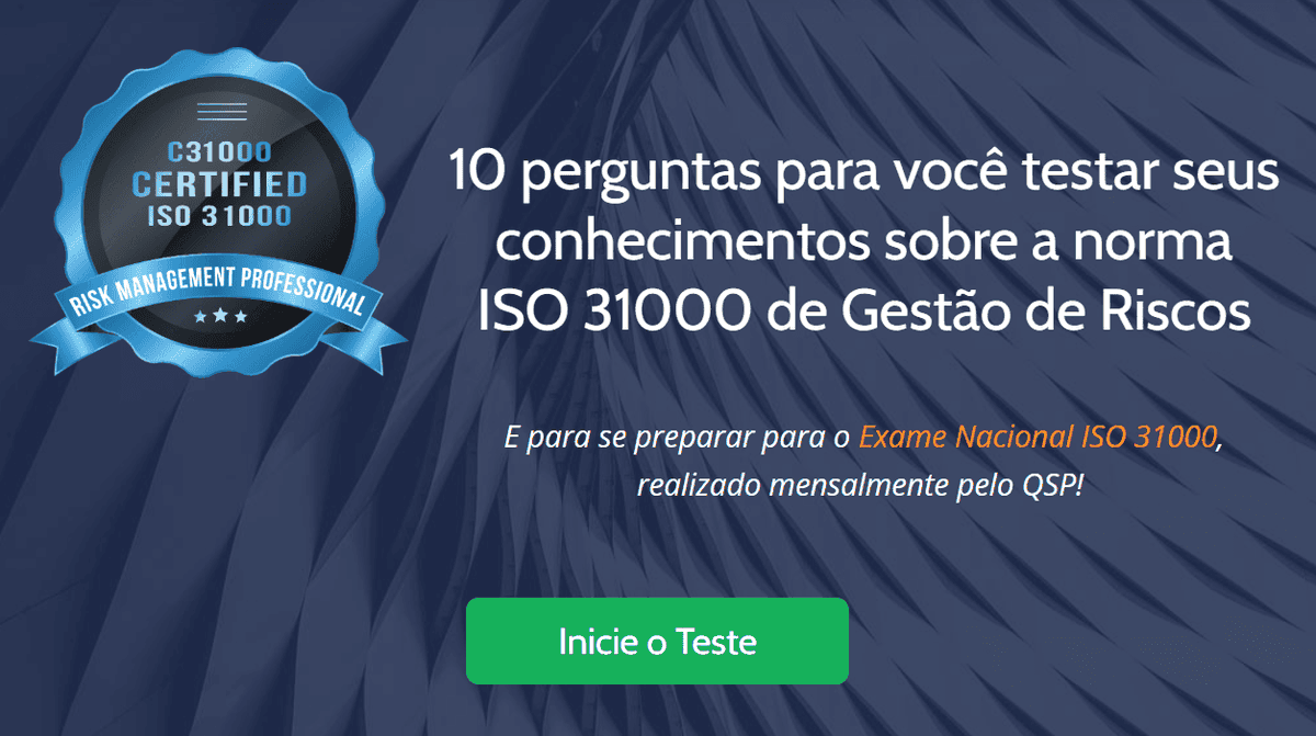 QSPnet's tweet photo. Teste seus Conhecimentos em Gestão de Riscos (norma ISO 31000) *** https://t.co/Cl1wvcG2i2 (faça o teste e confira o gabarito!)

#ISO31000 #GestãodeRiscos #NormaISO31000 #Certificação #CertificaçãoProfissional https://t.co/oq5f79hU38