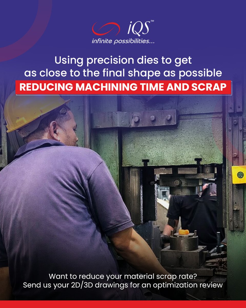 IqsEspl's tweet image. Closer to final shape means less machining and less scrap.
That’s the power of near-net-shape forging.

#NearNetShape #Forging #Manufacturing #Engineering #Metal #IQS