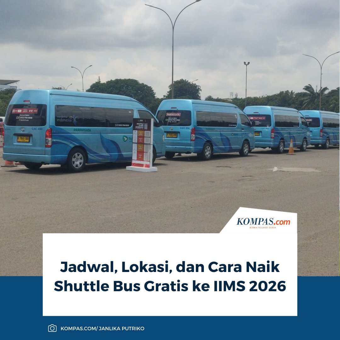 kompascom's tweet photo. Dyandra Promosindo kembali menyediakan layanan shuttle bus gratis untuk memudahkan mobilitas pengunjung IIMS 2026.

Baca Selengkapnya 👇🏻
https://t.co/P25nctzznM 

~NA #IIMS2026 #ShuttleBusGratis #DyandraPromosindo https://t.co/B7UGNovduG
