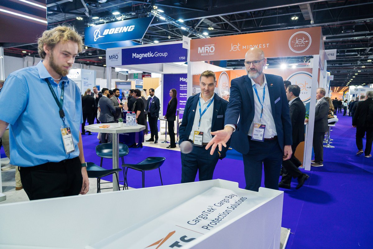 AIMiddleEast's tweet photo. Across the show floor, leading suppliers and solution providers are showcasing the latest MRO tech and aircraft interiors products designed to improve efficiency, reliability, sustainability, and the passenger experience.​ #MRO #AIME https://t.co/DmOIREcDaD