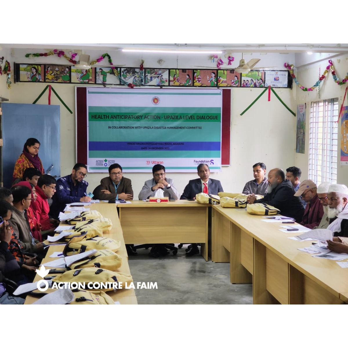 On 24 December 2025, a dialogue on Health Anticipatory Action was held at the Upazila Parishad, Assasuni, Satkhira. Organized under CARE Project funded by the Sanofi Foundation, supported by Action Against Hunger, and implemented by Uttaran. in collaboration with the UDMC.