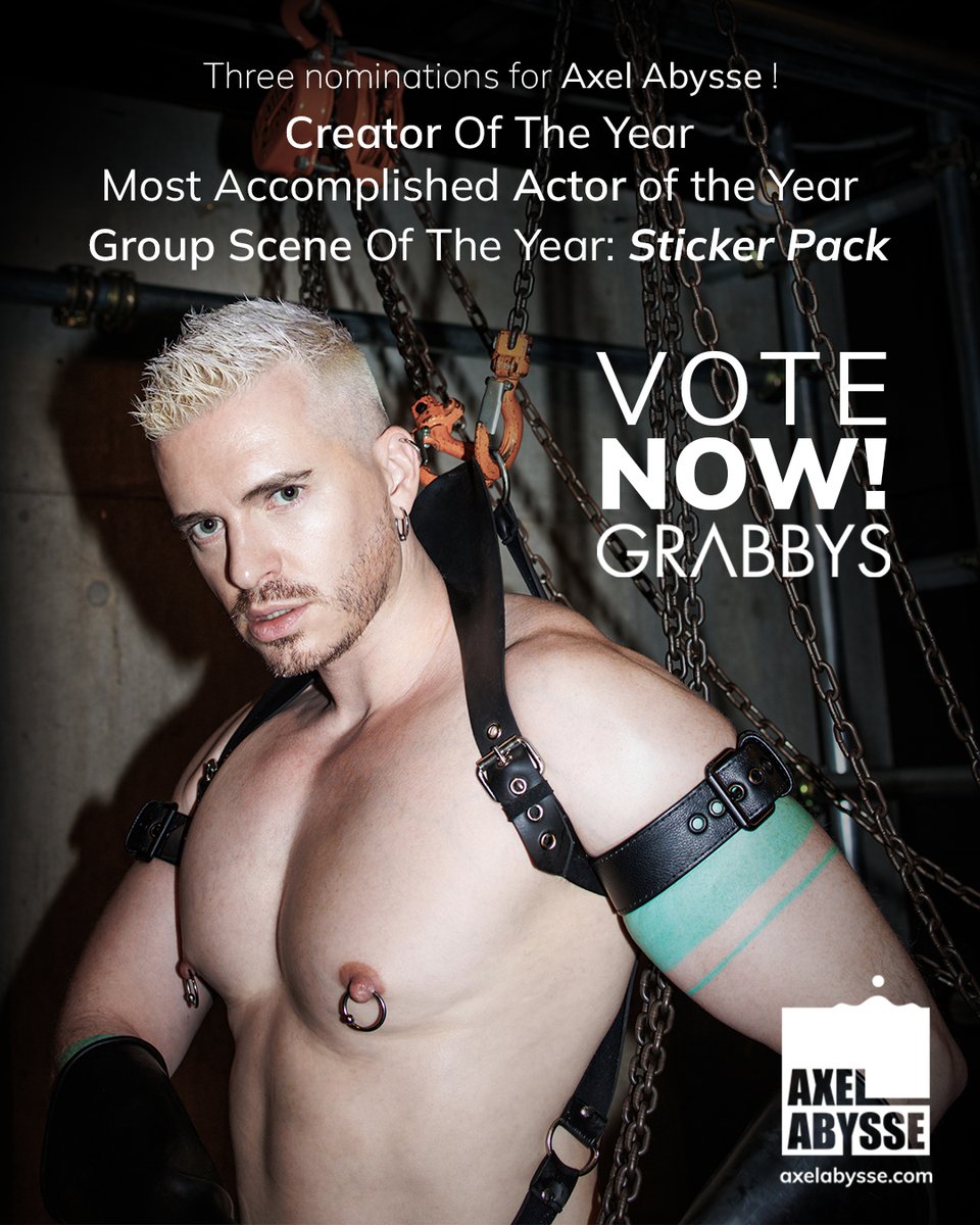 I'm nominated in 3 categories at the @grabbysevents: 'Creator of the year', 'Most accomplished actor' and 'Best group scene' for our 15 fisting orgy STICKER PACK' !

You can vote here: bit.ly/4r0HvMg 
Thank you for all the love &amp; support !

<a href="/x_lube/">X Lube Powder</a> #TATUU