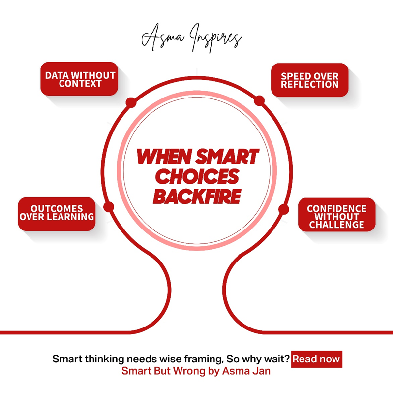 AsmaJanMuhammad's tweet photo. Most leadership mistakes don’t come from lack of intelligence; they come from how information is processed under pressure. Smart But Wrong explores why even strong decisions can unravel without perspective.
Available now on Amazon| other leading platforms
#SmartButWrong https://t.co/3bjqZlyfl8