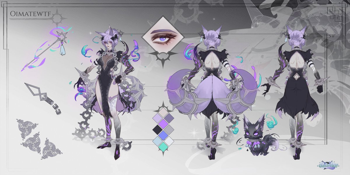 Vtuber design for @/Oimatewteff 

Took a bit but I am really excited to see the model o.o
