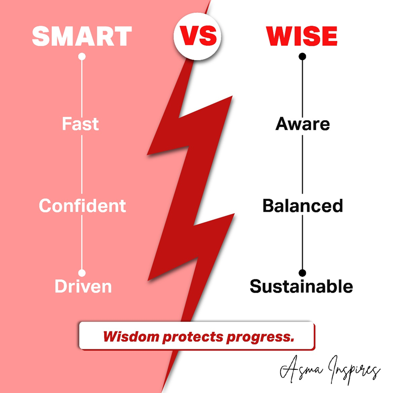 AsmaJanMuhammad's tweet photo. From Smart to Wise Leadership
Intelligence builds momentum.
Wisdom sustains it.
Asma Jan’s work invites leaders to move beyond speed toward depth, without losing ambition.
#AsmaInspires #CXOFinancebyAsma #SmartButWrong #DecisionMaking #LeadershipWisdom #ThinkSmarter https://t.co/MLFrAK8xRN