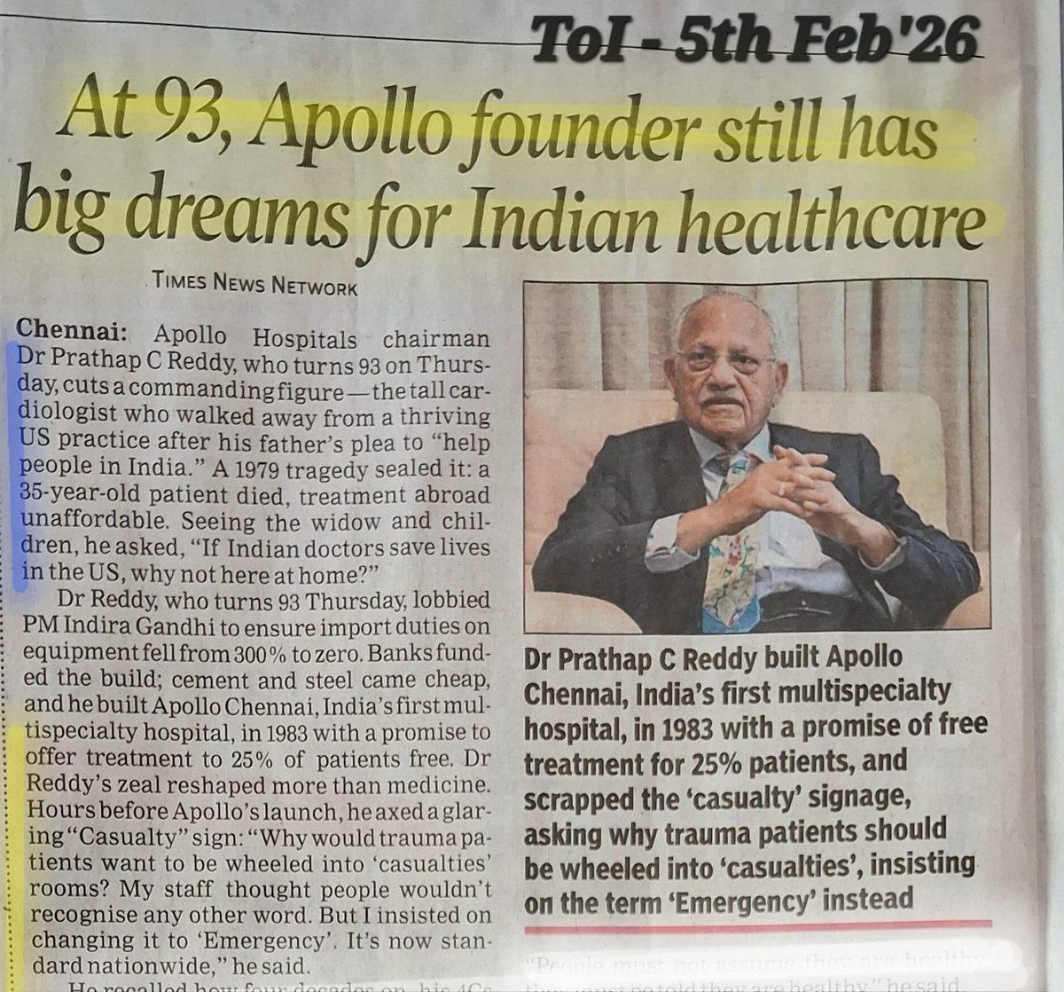 akhom892331's tweet photo. GM !! _*THE CHANGE LEADERS...who do the "same thing" rather "differently" !!*_ - you enter any  HOSPITAL in the country and you see a bold signage there written as "EMERGENCY" !!  _Who initiated that and how &amp; also why he left his lucrative earning in US  for India's sake. Read.. https://t.co/HMgcGiUruv