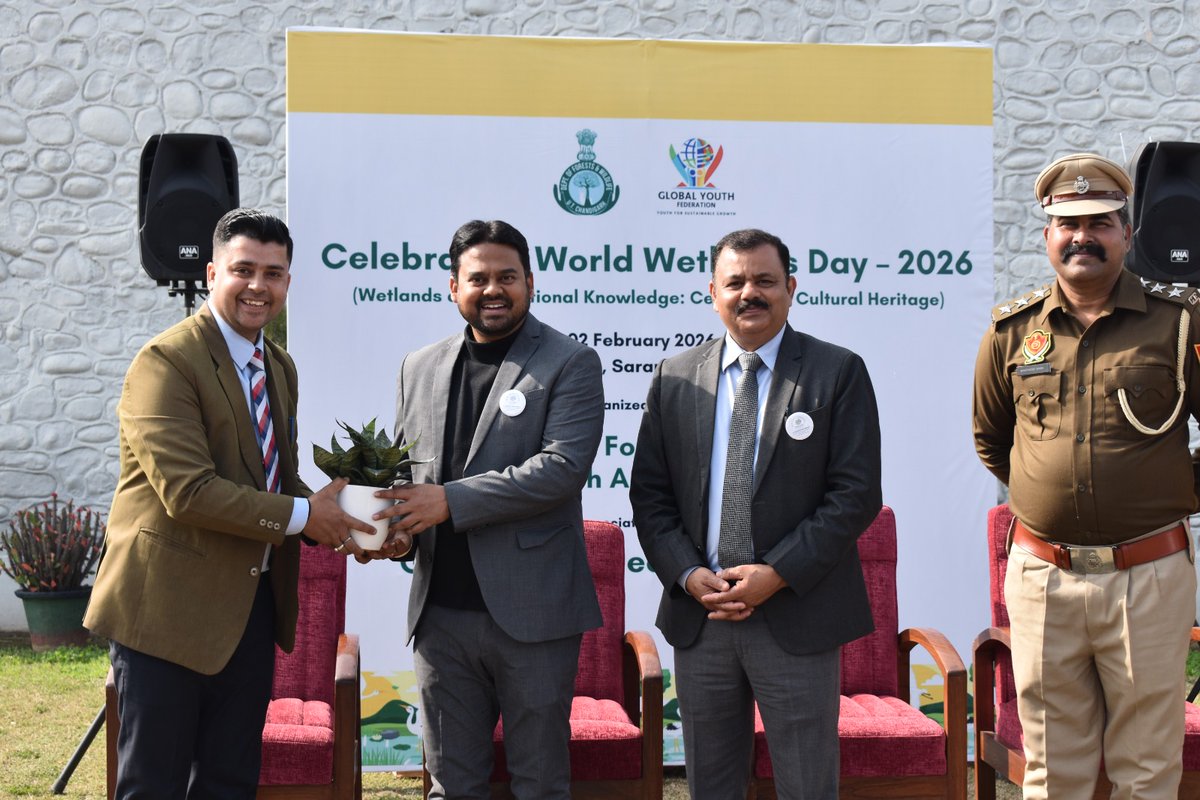 officeofgyf's tweet photo. Global Youth Federation, in association with the Department of Forests &amp; Wildlife, Chandigarh Administration, celebrated World Wetlands Day 2026 on 02 Feb 2026 at the Botanical Garden, Sarangpur, Chandigarh, on the theme Wetlands and Traditional Knowledge: Celebrating Cultural https://t.co/xbiMwOl3br