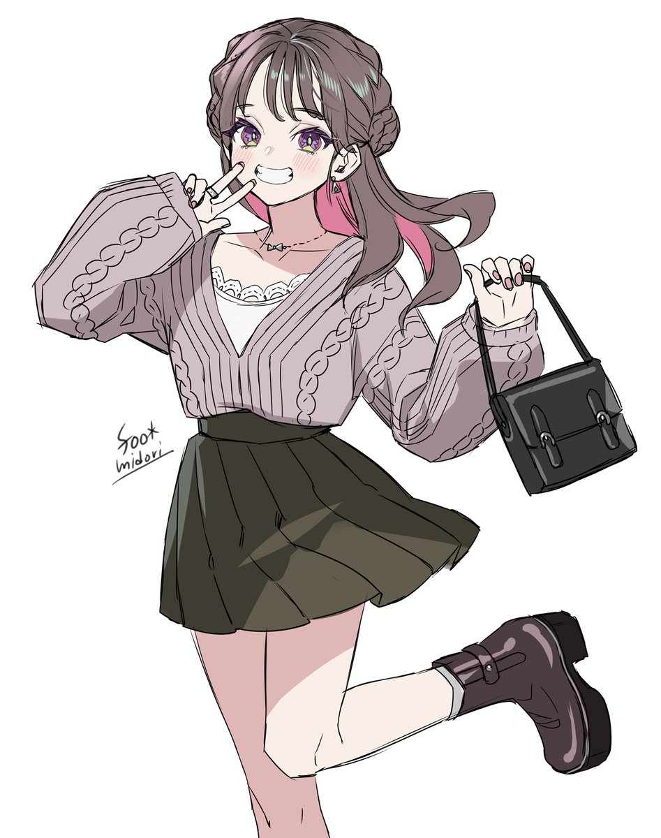 foomidori's tweet image. るんるん女の子