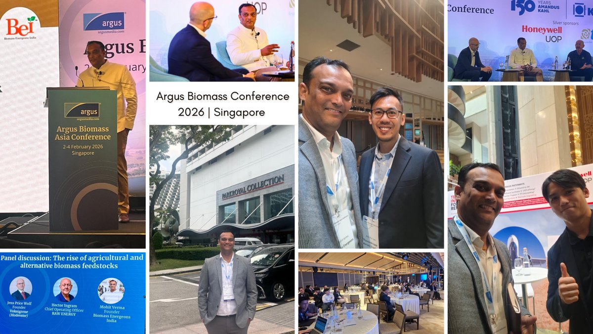 biomass_bei's tweet image. Proud to be part of #ArgusBiomassConference2026, Singapore. Insightful discussions on global biomass markets, sustainability, and the future of bioenergy. 🌱
#BiomassEnergeonsIndia #India