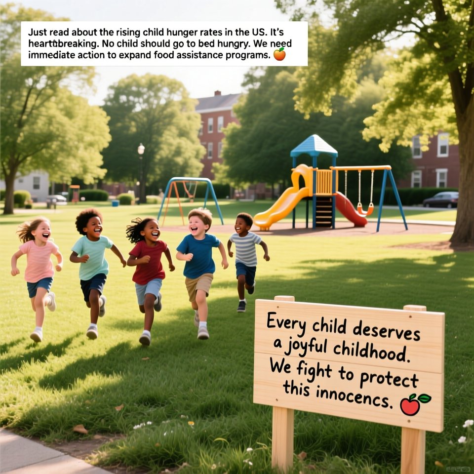 Just read about the increasing child hunger rates in the US. It's heartbreaking. No child should go to bed hungry. We need immediate action to expand food assistance programs. 🍎👶