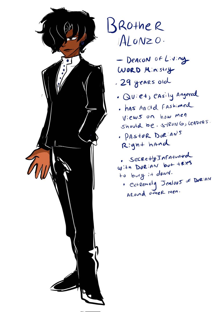 Mid_nightbread's tweet photo. Saw  @sabbasarts is doing a AU #unholy series story. Folks are making OCS so .. wanted to join in too. https://t.co/MS0wMqBGEP
