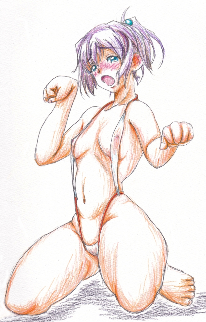 #過去絵 
アニス・ファームお誕生日! 描いたことない!!🎆
そんなわけで、アニス先生の例の水着を着た不知火でお茶を濁してみる 