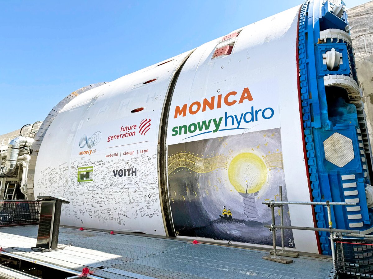 ⚡Major milestone for Snowy 2.0! TBM Monica is now operational!⚡

 #Webuild #Clough #Snowy2 #RenewableEnergy #FutureGenerationJV #Infrastructure #Engineering #CleanEnergy #Australia