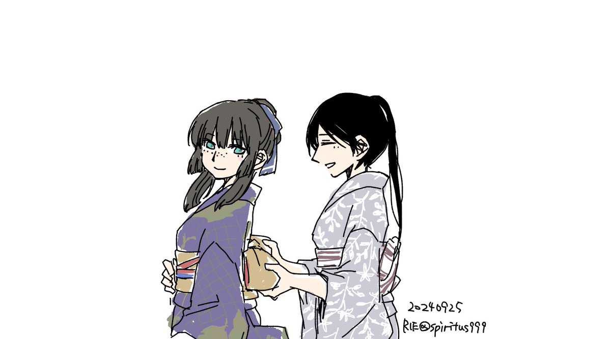 「#女の子二人のイラストを貼る」|RIEのイラスト