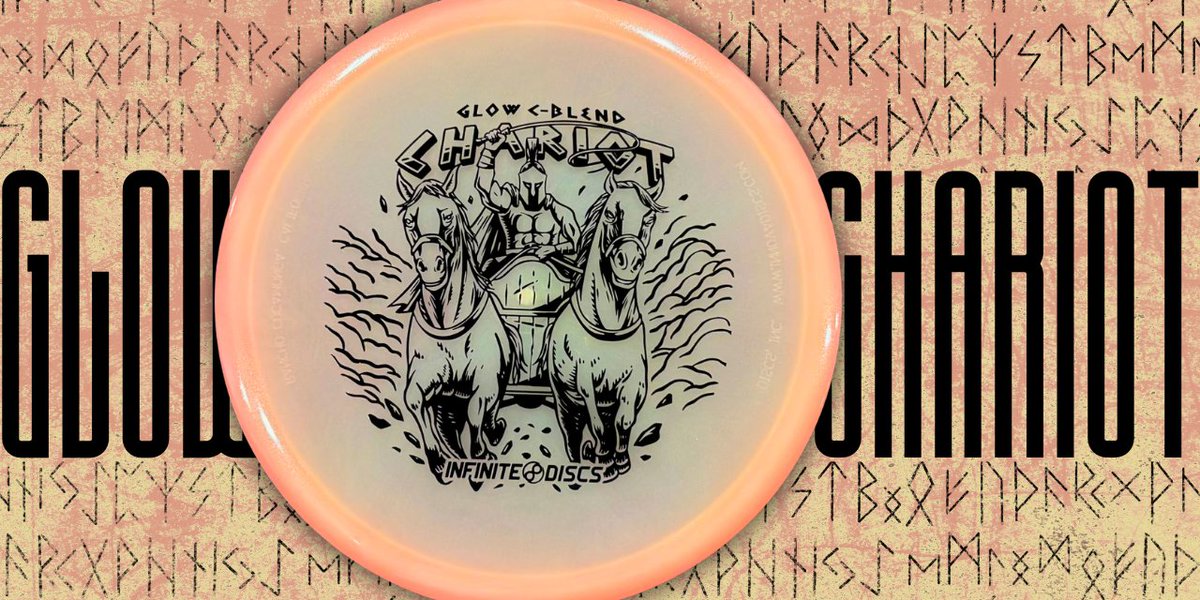 InfiniteDiscs's tweet photo. The C-Blend Glow Chariot has landed 👉 featuring a brand-new stamp and the fan-favorite mold everyone’s been asking for! You’re getting that trusted straight flight with a reliable fade and a touch of added stability, now in glow plastic made for late rounds🌙

This is a must-have for Chariot throwers and glow collectors alike.🥏👇
https://t.co/YhNFnRnAAb

#InfiniteDiscs #DiscGolf #GlowDisc #Chariot