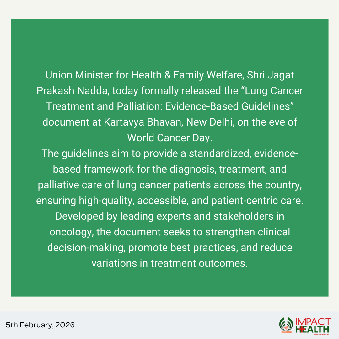 ImpactHealth20's tweet photo. Strengthening Early Diagnosis and Standardized Care: Evidence-Based Guidelines to Address India’s Lung Cancer Burden
.
.
.
.
.
#newspaper #newsflash #newsupdate #impacthealth https://t.co/BDL3Ejw865