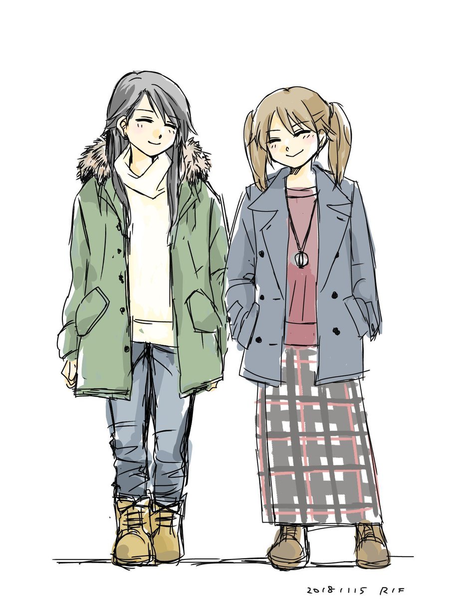 「#女の子二人のイラストを貼る」|RIEのイラスト