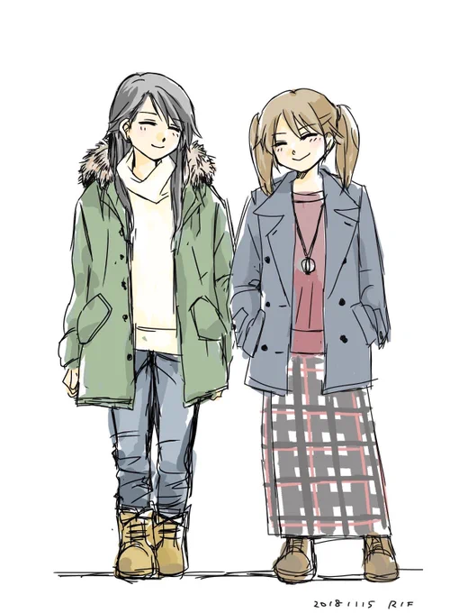 #女の子二人のイラストを貼る