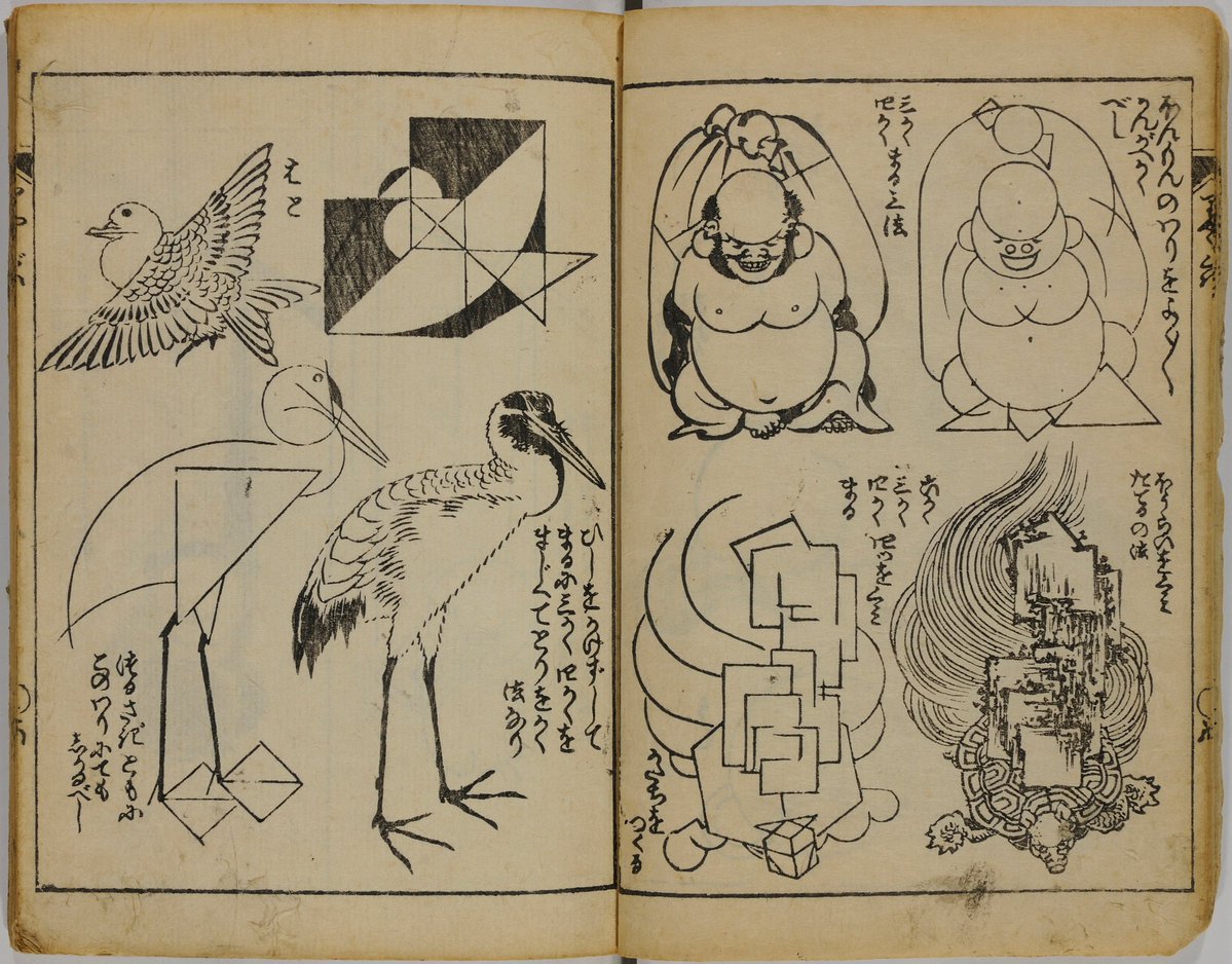 Did you know Hokusai published 3 volumes of art instruction on simplification?

Which means we can study instructional drawings from one of the most renowned artists in history
