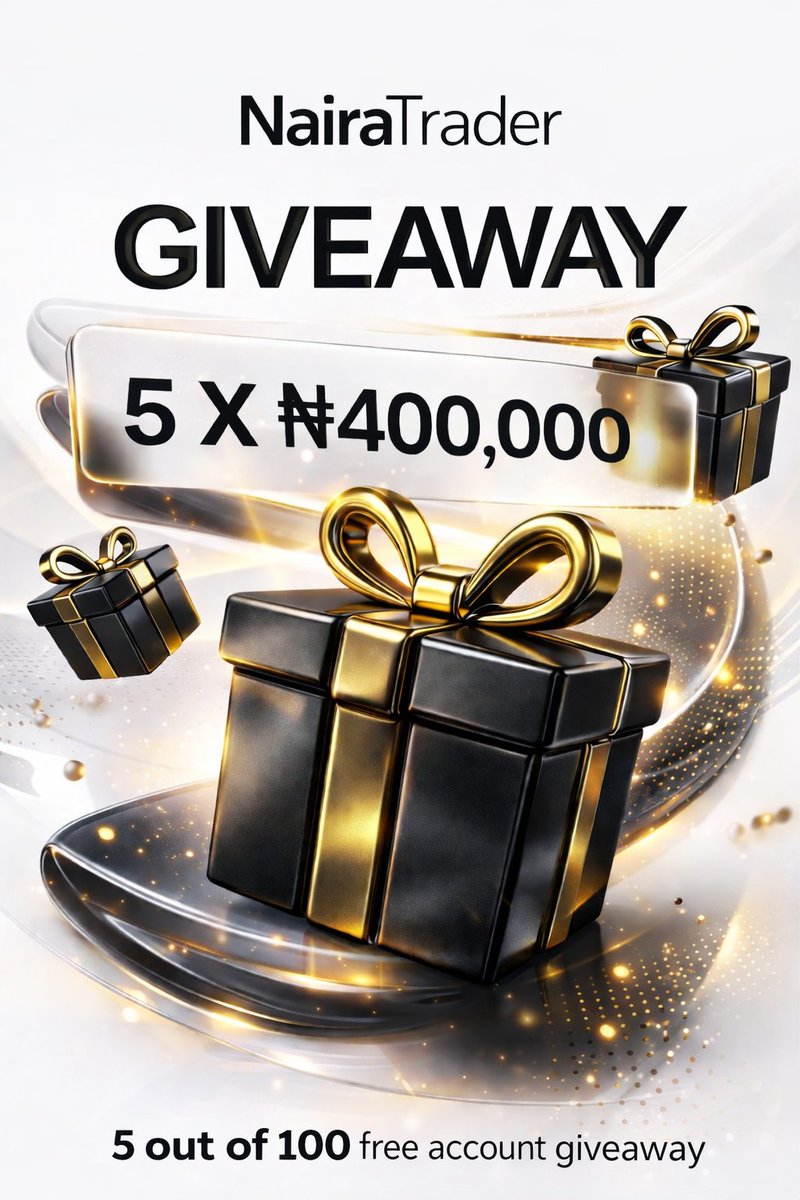 🚨 GIVEAWAY ALERT
🎁 5 × ₦400,000 Challenge Accounts
Out of 100 accounts for youth empowerment.

How to Enter:
✅ Follow <a href="/naira_trader/">NairaTrader</a>
✅ Tag 3 friends
✅ Share this post
✅ Repost with your NairaTrader User ID
(Get your User ID at nairatrader.is/dashboard)

🏆 Winners announced