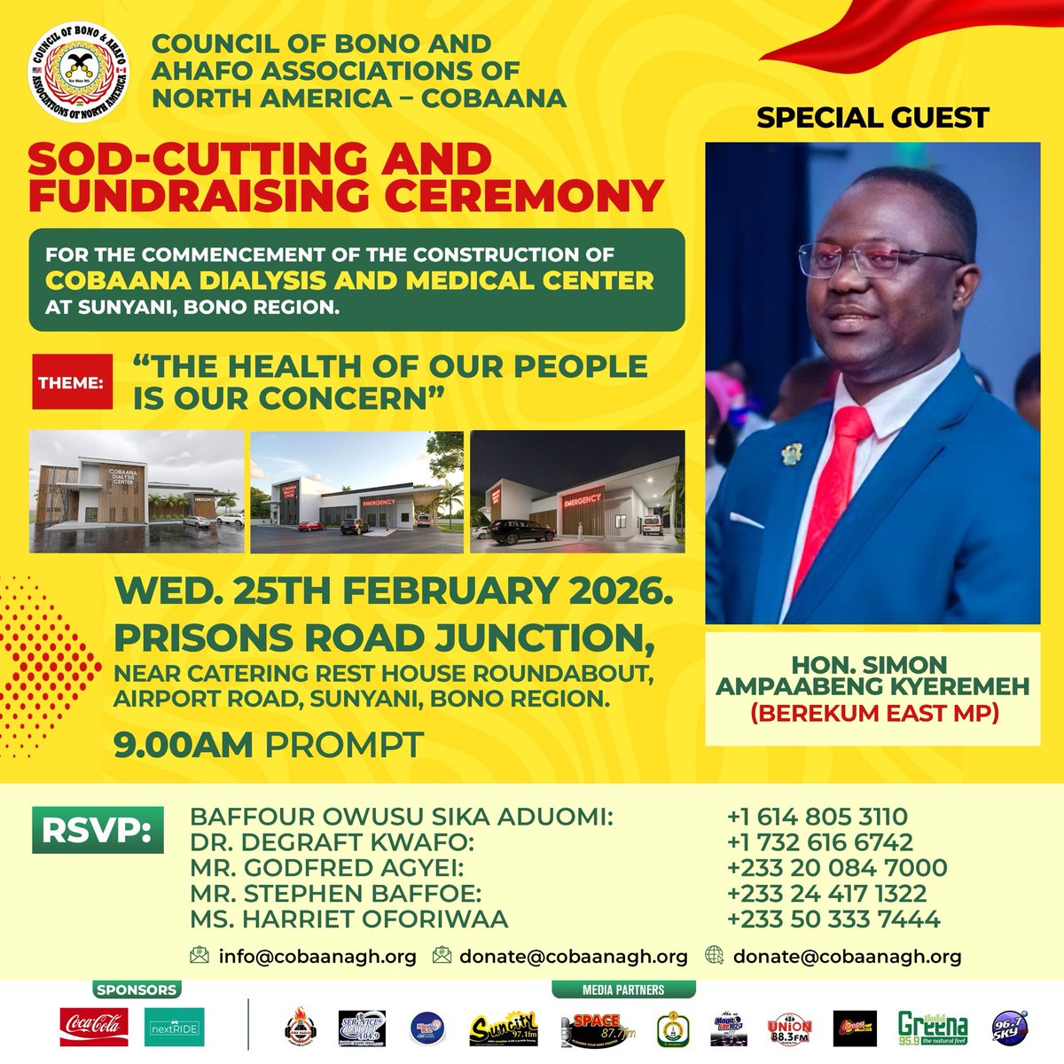 Last year, we engaged at the COBAANA Conference. Today, that engagement has translated into action with the sod-cutting for the COBAANA Dialysis and Medical Center in Sunyani
This is what purposeful dialogue and commitment can achieve.The work continues.
IN THE FULLNESS OF TIME