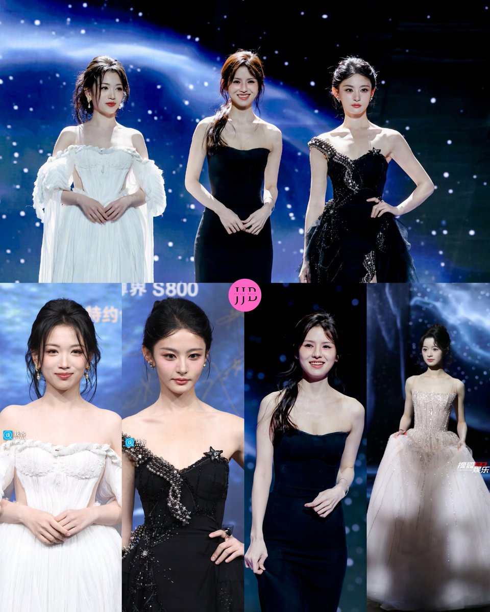C_EntWomen's tweet image. #DaiLuwa #ZhaoQing #HeNan &amp;amp; #HuangYangTiantian on the red carpet at the 2025 Weibo Night 

[ part 1 ]