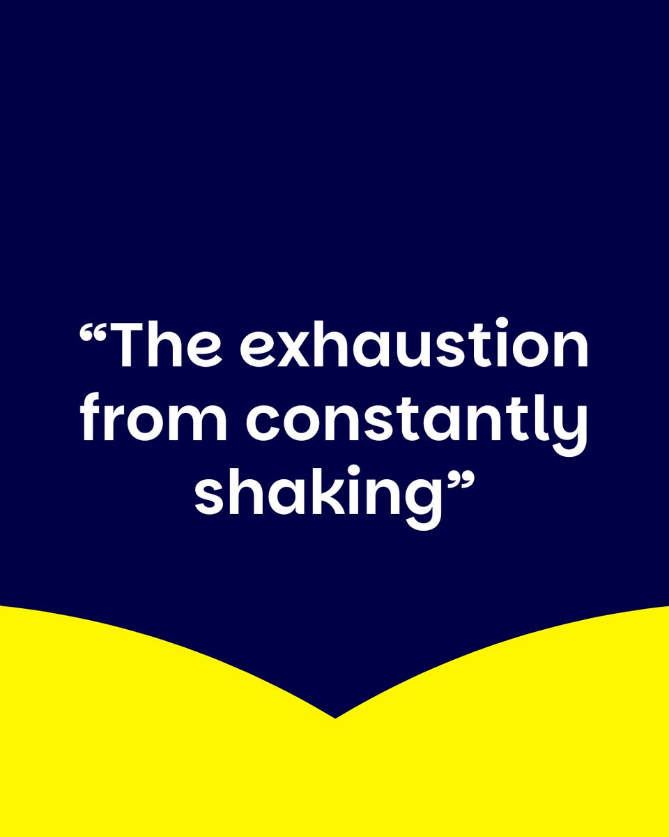 ParkinsonsUK's tweet image. "The exhaustion from constantly shaking"

This one was of the responses we received when we asked people with Parkinson's what they wish othered understood.

Tremor isn't just something you see. It's something you feel, and the tiredness doesn't always go away with rest.