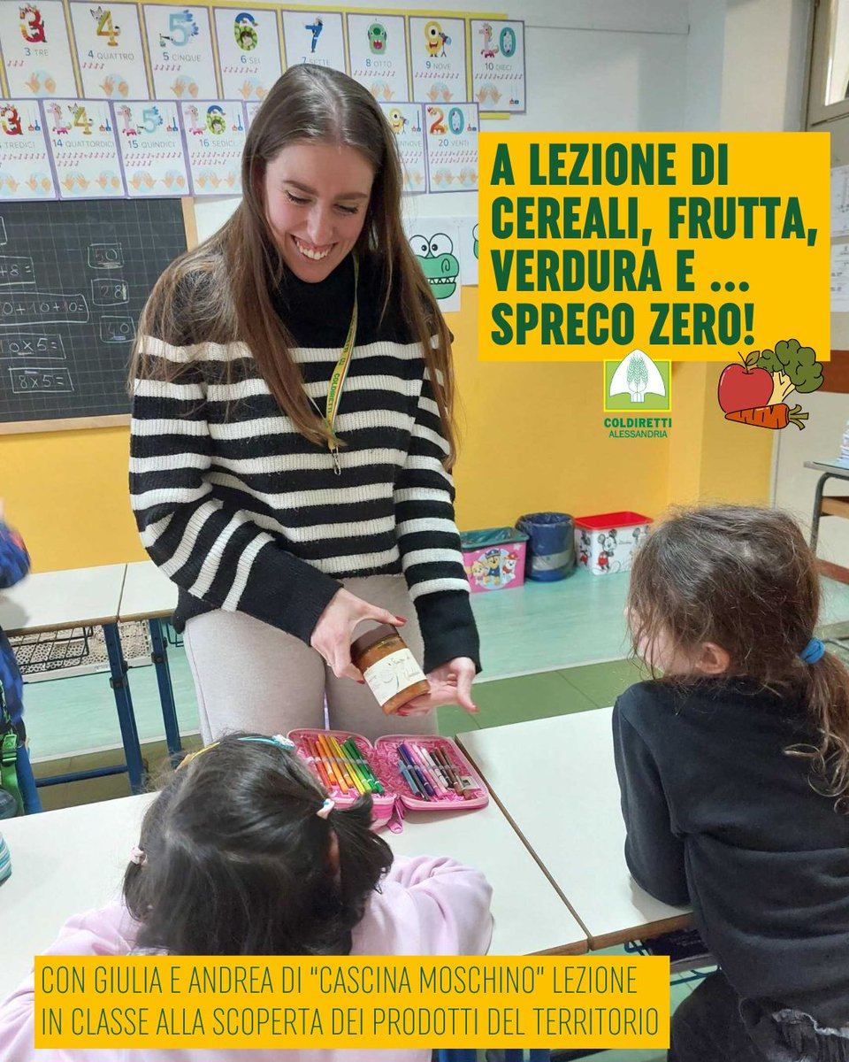 ColdirettiAL's tweet image. L’importanza di imparare a non sprecare il cibo, conoscere le filiere e i prodotti del territorio.
Con i produttori @coldiretti percorso in classe che punta a #sostenibilità e cultura #Green 
Laboratori sensoriali e lezione di buone prassi per diventare consumatori consapevoli
