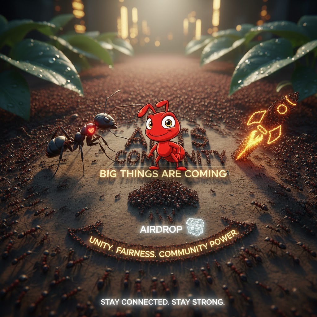🐜 ANTS COMMUNITY BIG THINGS ARE COMING 🐜

The ANT army is growing stronger every single day and this is just the beginning.
We’re excited to announce that an AIRDROP is coming soon, and yes… more good news is on the way 🔥

This project is built on unity, fairness, and