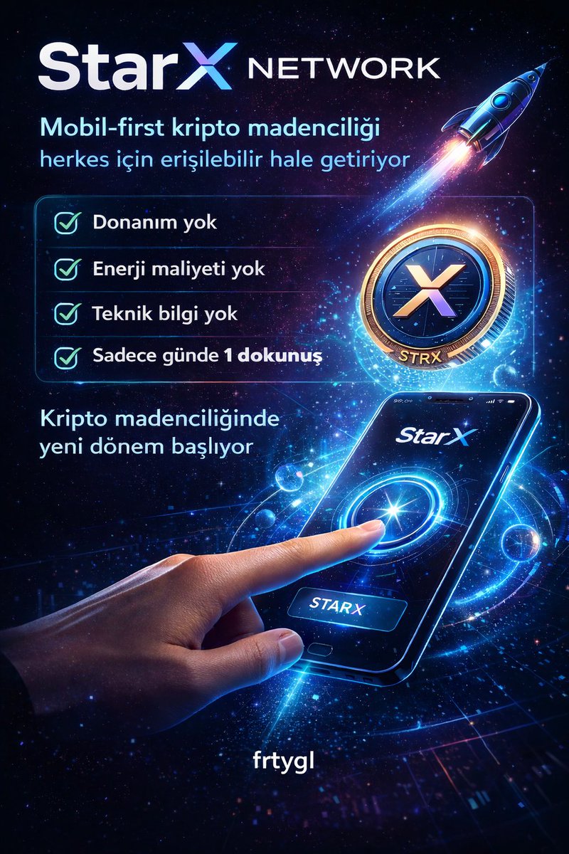 ferityagli's tweet image. 🚀 StarX Network, kripto madenciliğini herkes için erişilebilir hale getiriyor.

Donanım yok.
Enerji maliyeti yok.
Teknik bilgi yok.

📱 Sadece günde 1 dokunuş.

👇 Nasıl mı?

#StarXNetwork #STRX