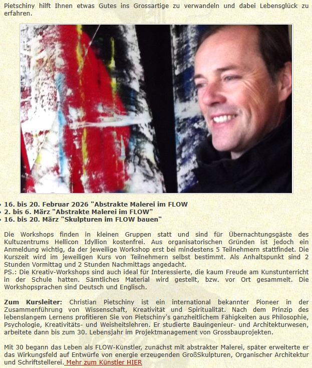 16. Februar bis 26. März: FLOW-Seminare mit Christian Pietschiny