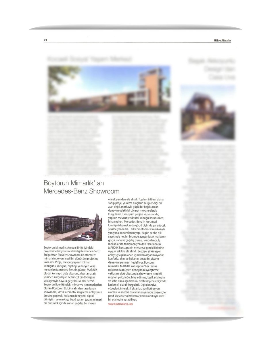 Mercedes-Benz Bulgaristan Plovdiv Showroom dönüşüm projemiz, Milliyet Mimarlık sayfalarında!

Mercedes-Benz Bulgaria Plovdiv Showroom renovation project featured in Milliyet Mimarlık!

#MilliyetMimarlık #BoytorunMimarlık #BoytorunArchitects #Design #Concept #Architecture