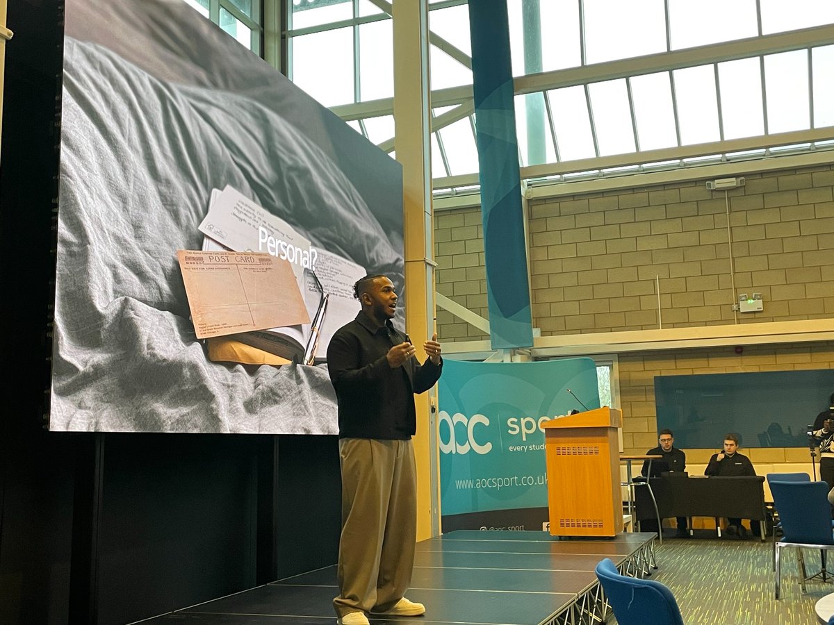 AoC_Sport's tweet photo. Powerful session from @omarinspires , award‑winning speaker and Pride of Britain recipient. He explored what success really looks like for staff and learners, and the vital role educators play in recognising and supporting young people’s potential. #AoCSport2026 https://t.co/4pXZ0cRi7l