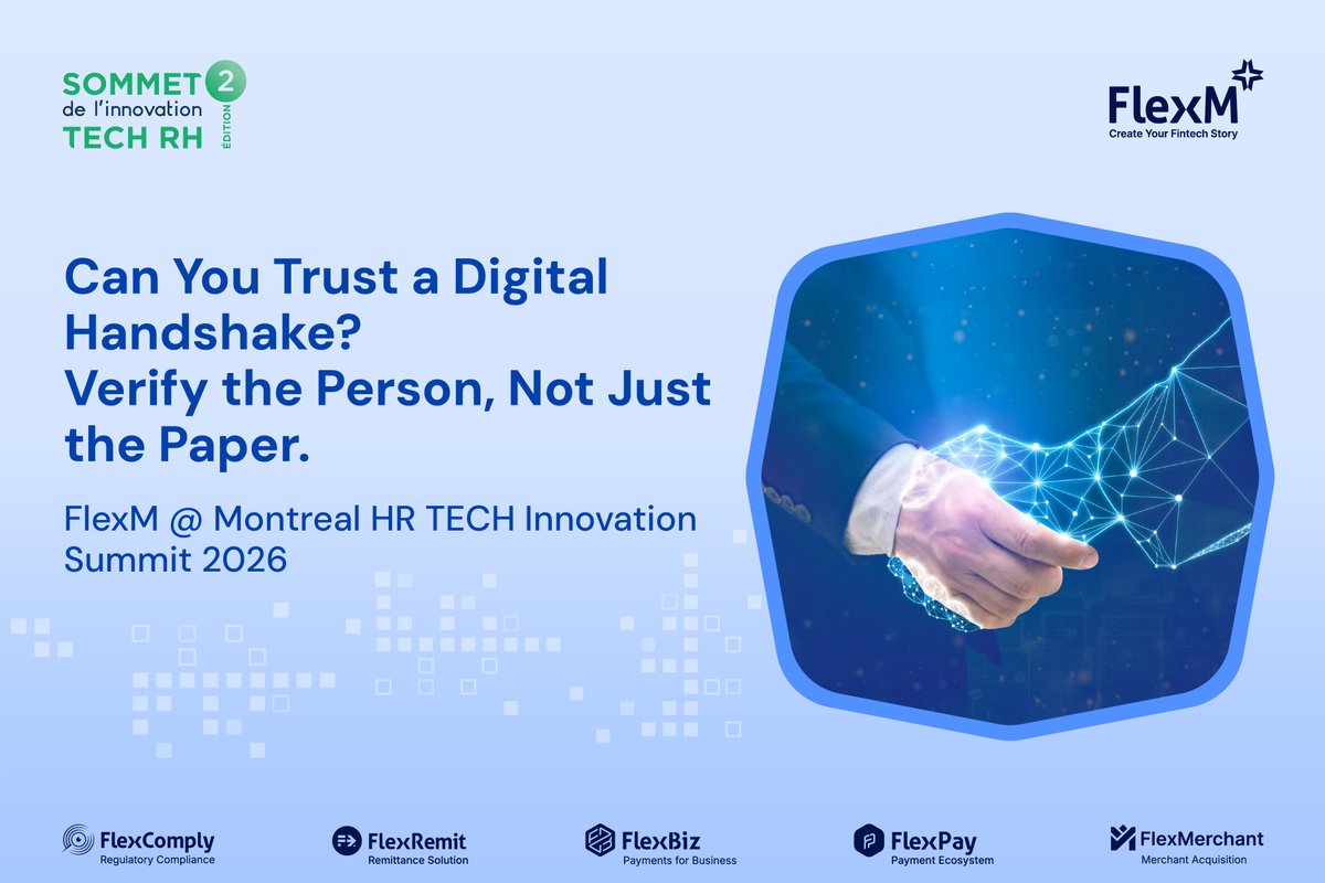 FlexmGlobal's tweet photo. Remote hiring creates a new trust gap—IDs verify documents, not people. At Sommet de l’innovation TECH RH, we’re exploring real-time deepfake detection, live ID matching, and proof-of-life onboarding. Palais des congrès, Feb 12.
#FlexM #TechRH #HRTech #RemoteHiring https://t.co/6JPCpa6tfE